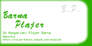 barna plajer business card